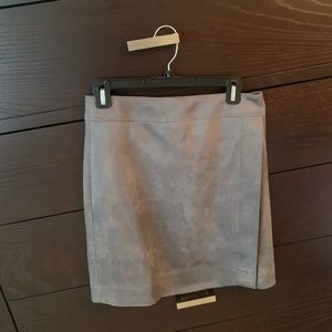 Gray suede skirt